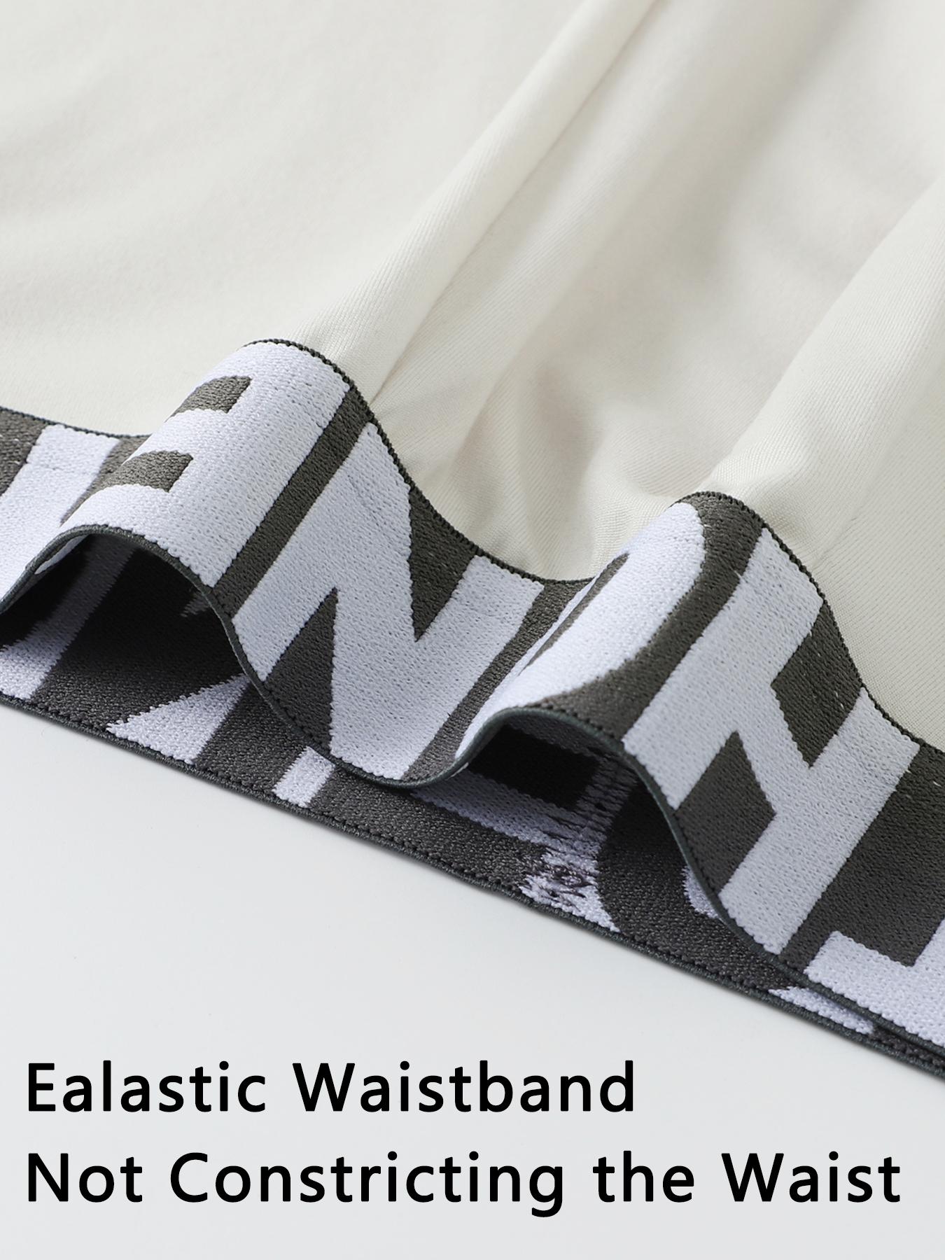 Street Style Men's Boxer Briefs, 100% Cotton Breathable Underwear, Trendy Waistband Design, Men's Boxer Shorts, Black Boxer Briefs