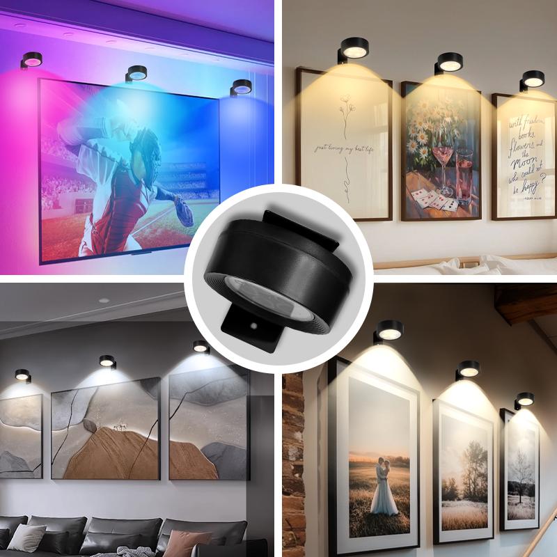 Battery-Powered Wireless Magnetic RGB Picture Light, Picture Frame Light, Adjustable Brightness with Timer, Ideal for Art Displays and Decoration