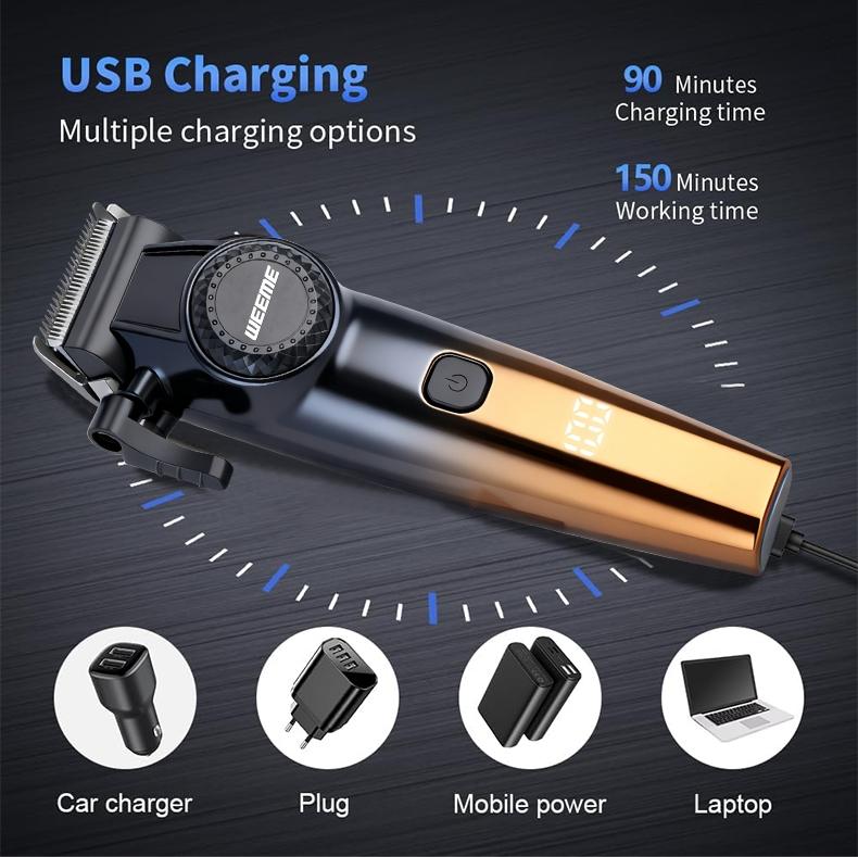 Weeme Electric Hair Trimmer for Men, Professional High Quality Trimmer USB Charging Beard & Nose Hair Trimmer, T-Shape Blade Shaver, Holiday Gift for Boyfriend