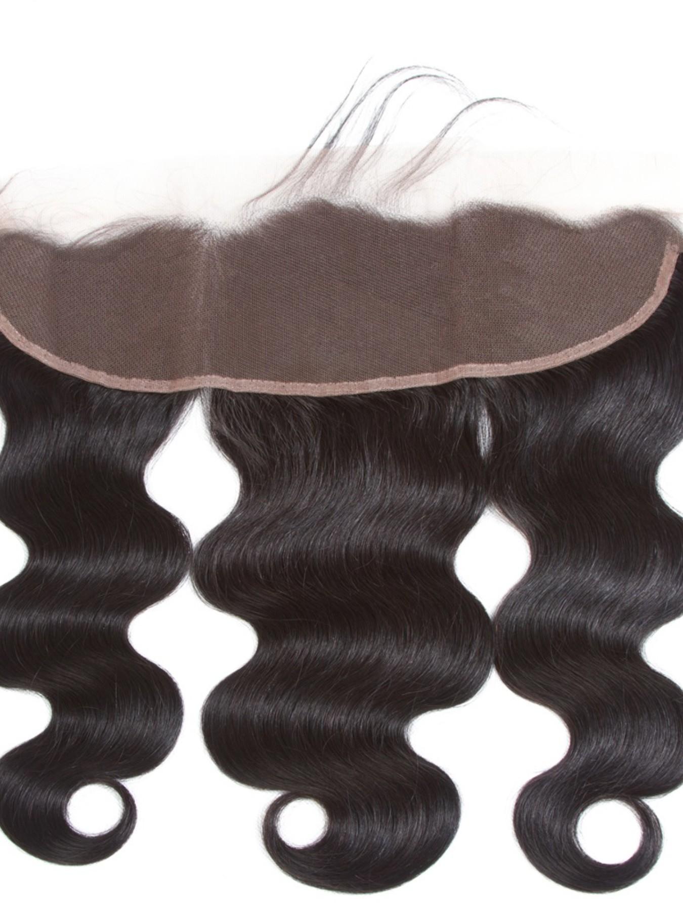 1PC WN-BW-LFF Natural Black Body Wave 13x4 HD Lace Frontal Human Hair