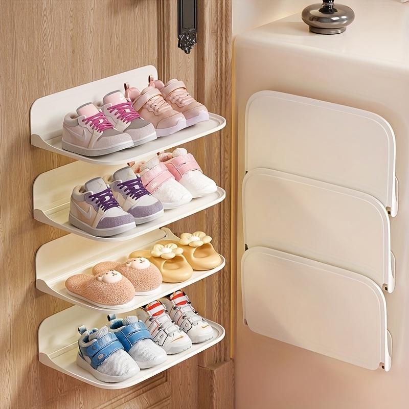 Adhesive Foldable Wall Shelf Set of 3, No-Punch Hanging Shelves for Bathroom, Living Room and RV