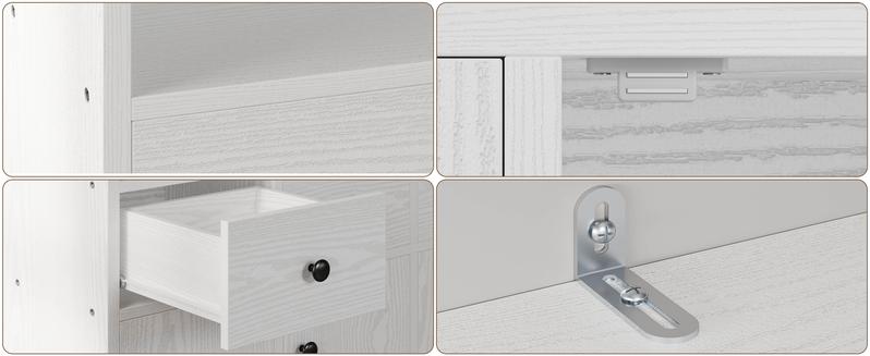 IRONCK 78.7" Bookcase with 4 Drawers and 4 Doors, 6 Tier Large Bookshelf with Storage, Floor Standing Display Storage Shelves, Tall Storage Cabinet for Living Room