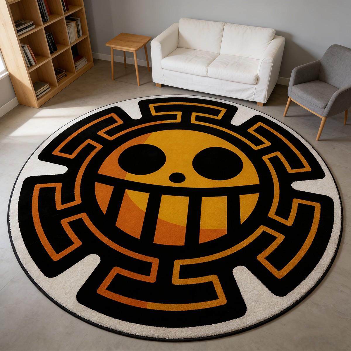 Anime Theme Carpet, Anime Secondary Logo Bedroom Bedside Rug, Dark Street Style Living Room Decor Mat, Non-Slip Durable Gaming Floor Pad