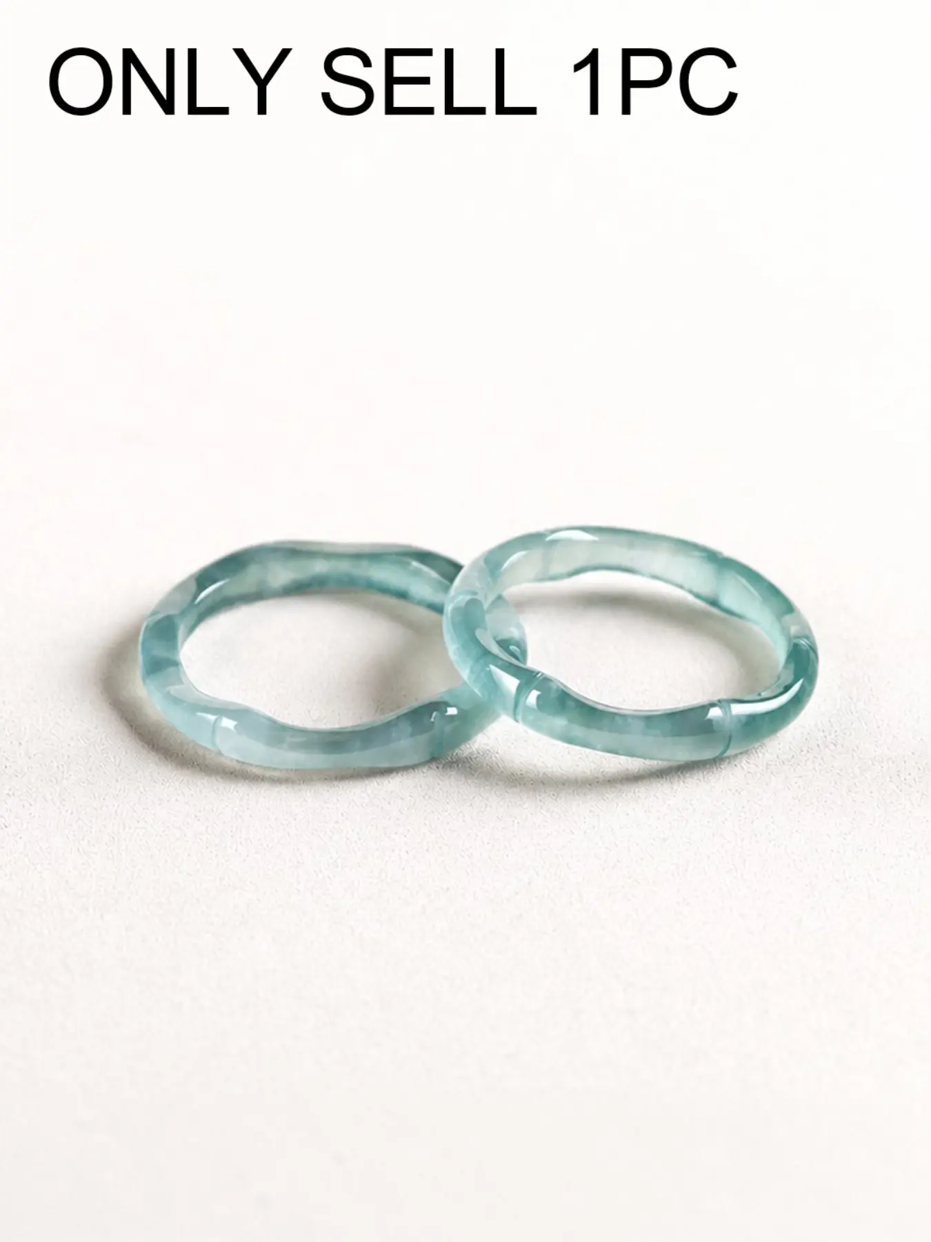1pc Icy Blue Water Jadeite Bamboo Joint Ring, Carved Jade Band Symbolizing Progress, Versatile Daily Outfit Match, Convenient Storage With Gift Box & Pouch, Unique Elegant Statement Jewelry For Women, Sweet Heartfelt Gift For Besties And Partners.