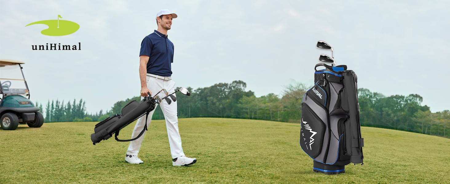 UNIHIMAL Small Par 3 Golf Bag Lightweight Synthetic Leather —Easy to Carry and Durable Pitch n Putt Golf Bag for Men & Women, Waterproof Design