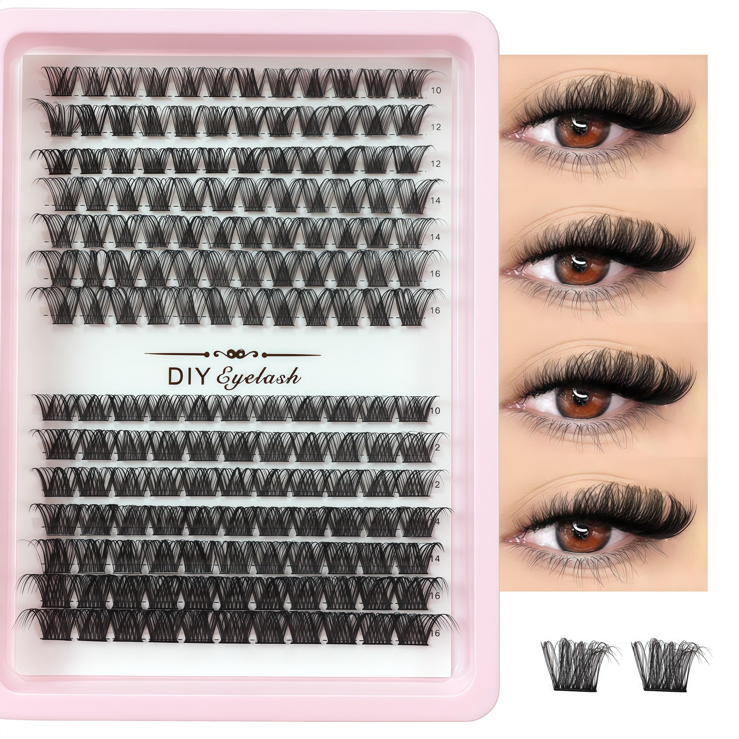 2026 New DIY False Eyelashes Book, Multi-Length Mixed Set, 14 Rows Large Capacity, Dense Segmented Self-Application Single Cluster Lashes