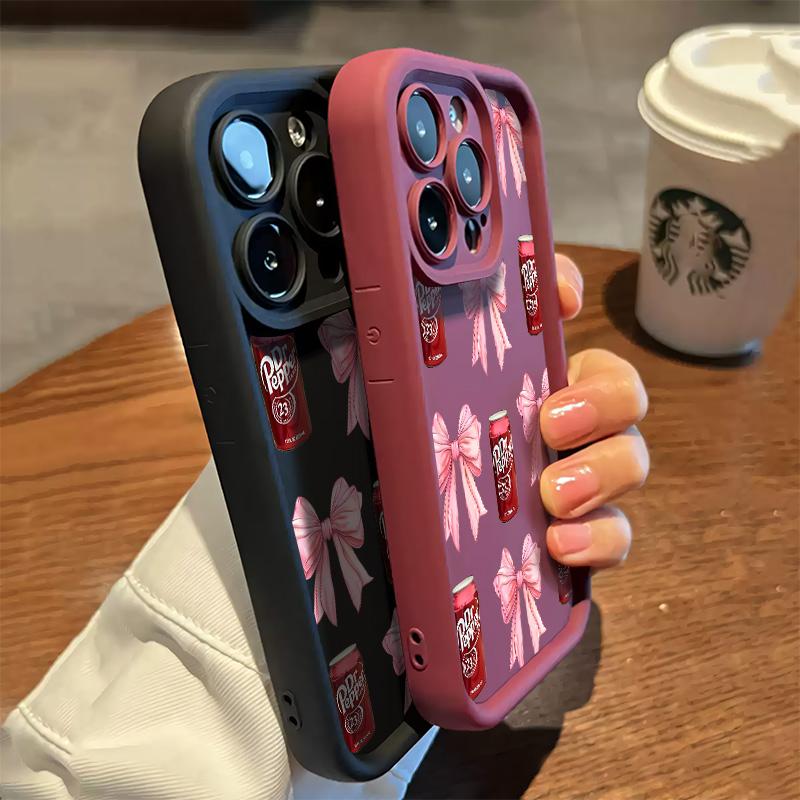 Casing For iPhone 13 14 PRO MAX PLUS dr pepper aesthetic Soft Silicone TPU Black White Red Gift Shockproof Protection Anti-Drop Protective Protector Aesthetic Phone Cases Shell Cover 1073
