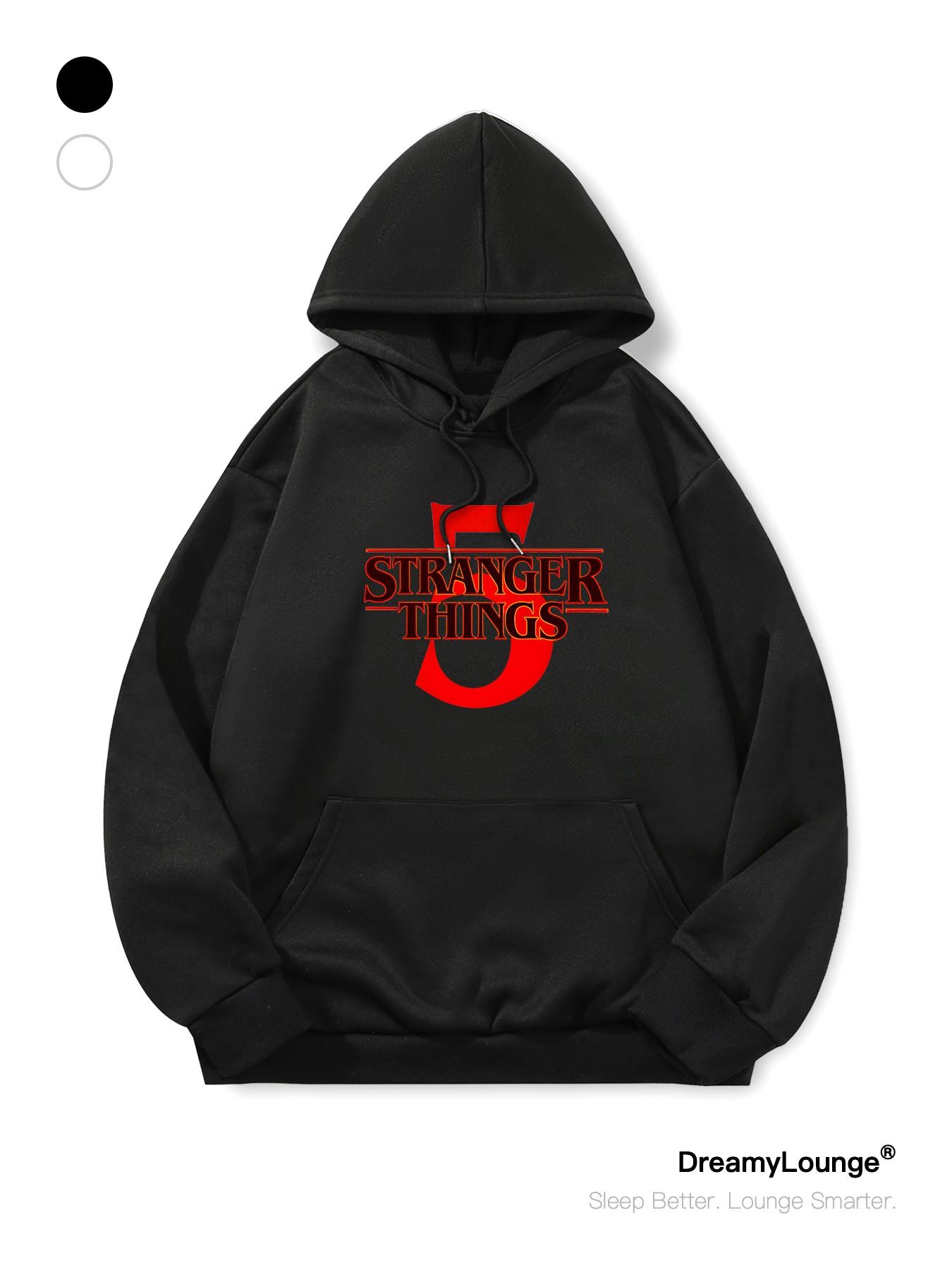 Stranger Things Eleven Graphic Hoodie, Loose-Fitting Casual Sweatshirt, Breathable Fall & Winter Wear, Home & Outdoor Use, Graphic Print Hoodie