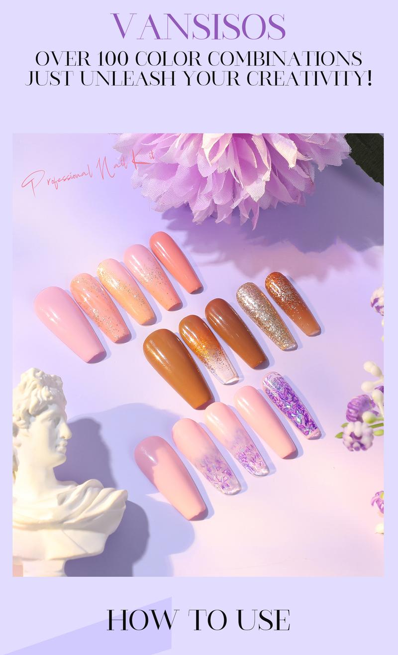 VANSISOS Acrylic Nail Kit ( with UV Lamp) Professional Acrylic Nail Charms for Beginners Acrylic Nail Set Full Acrylic Nail Supplies