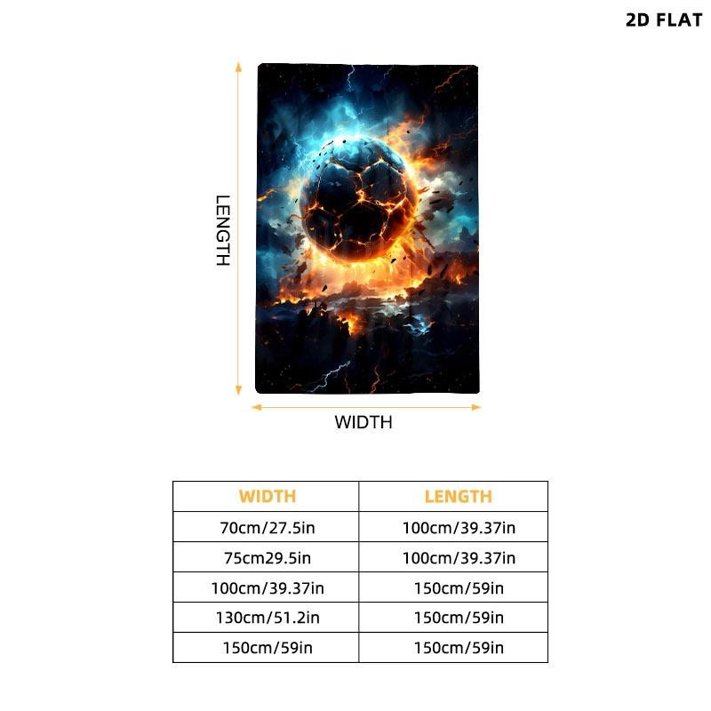 Fiery Sphere Print Throw Blanket, Single - sided Printed, Multiple Specifications Available, Soft & Cozy for Napping, Home/Office Use, Add a Dramatic Energy - Filled Vibe to Your Space