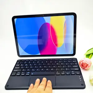 10 Inch Magnet Bluetooth-compatible Wireless Keyboard, Touchpad, Rechargeable, Portable, Compatible with iPad, Tablet, Smartphone, Windows, MAC, PC