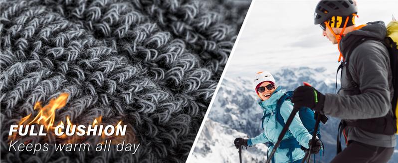 Merino Wool Ski Socks Mens Womens 2 Pairs for Skiing, Snowboarding, Thermal Knee High Winter Warm Sports Performance Socks Breathable Comfortable