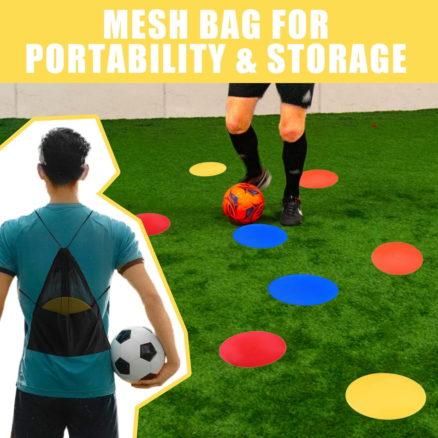 Spot Markers for  9 Inch, Non Slip Rubber Agility Poly Spots Marker Field Flat Cone for  Soccer Basketball Speed  Outdoor Classroom