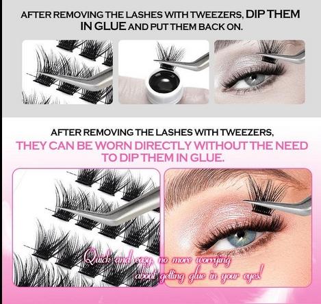 Sunny Thick&Curly Segmented Eyelashes,Natural Look,Individual Eyelash Cluster Makeup Cosmetic