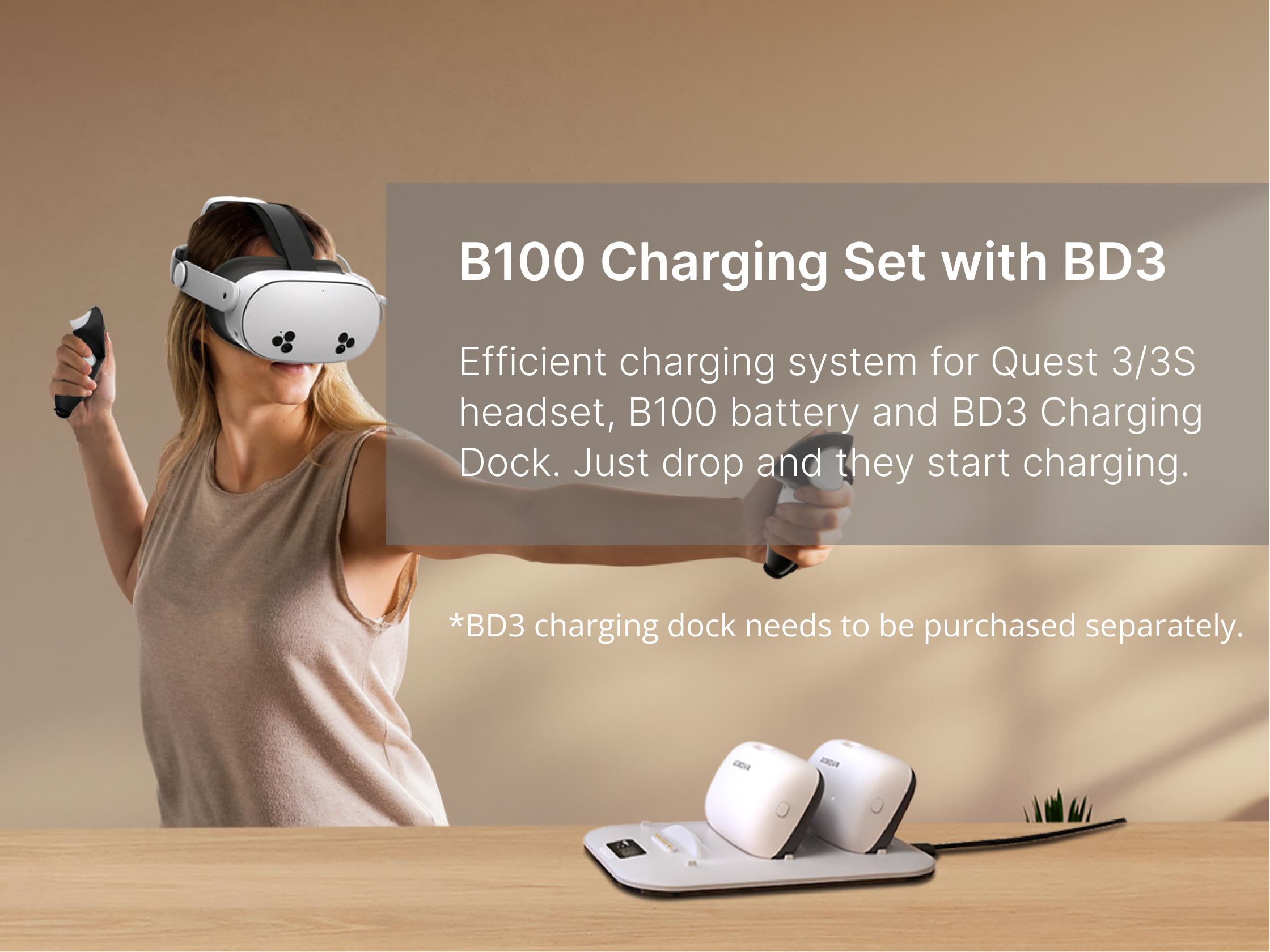 BOBOVR E3 Pro Battery Head Strap for MetaOculus Quest 3/3S - 10000mAh Hot-Swappable Magnetic Battery Fast Charging, 3.5mm Audio, Comfort Design, Comfortable Strap for Extended Playtime