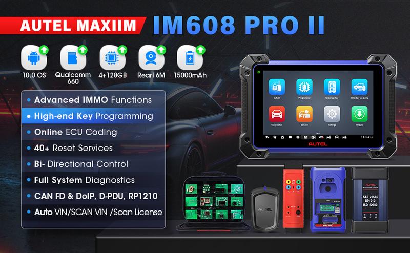 Autel MaxiIM IM608 PRO II Key Programming Diagnostic Scan Tool Same as IM608 II/IM608S II, Key Programmers, AutoScan 2.0, Advanced ECU Coding, 40+ Services  Android 10 New Ver. of IM608 PRO