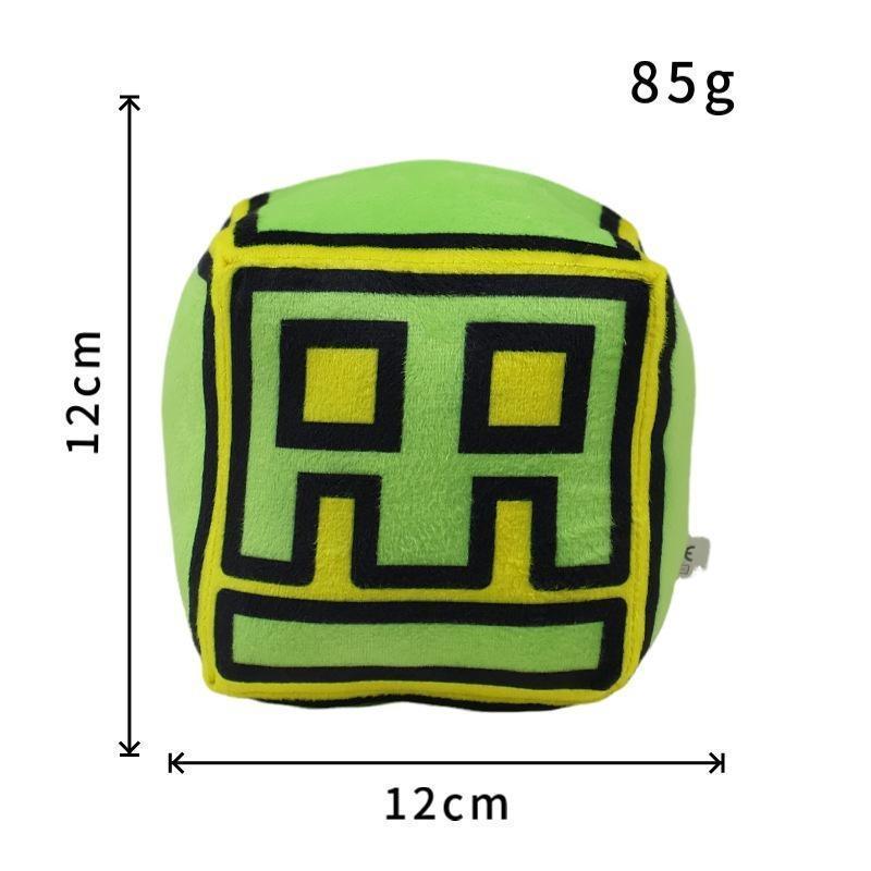 Soft Geometry Dash Cube Plush Toy Set, Cute Game Character Stuffed Plushies, Lovely Room Decor, Funny Birthday Holiday Presents for Children & Game Fans
