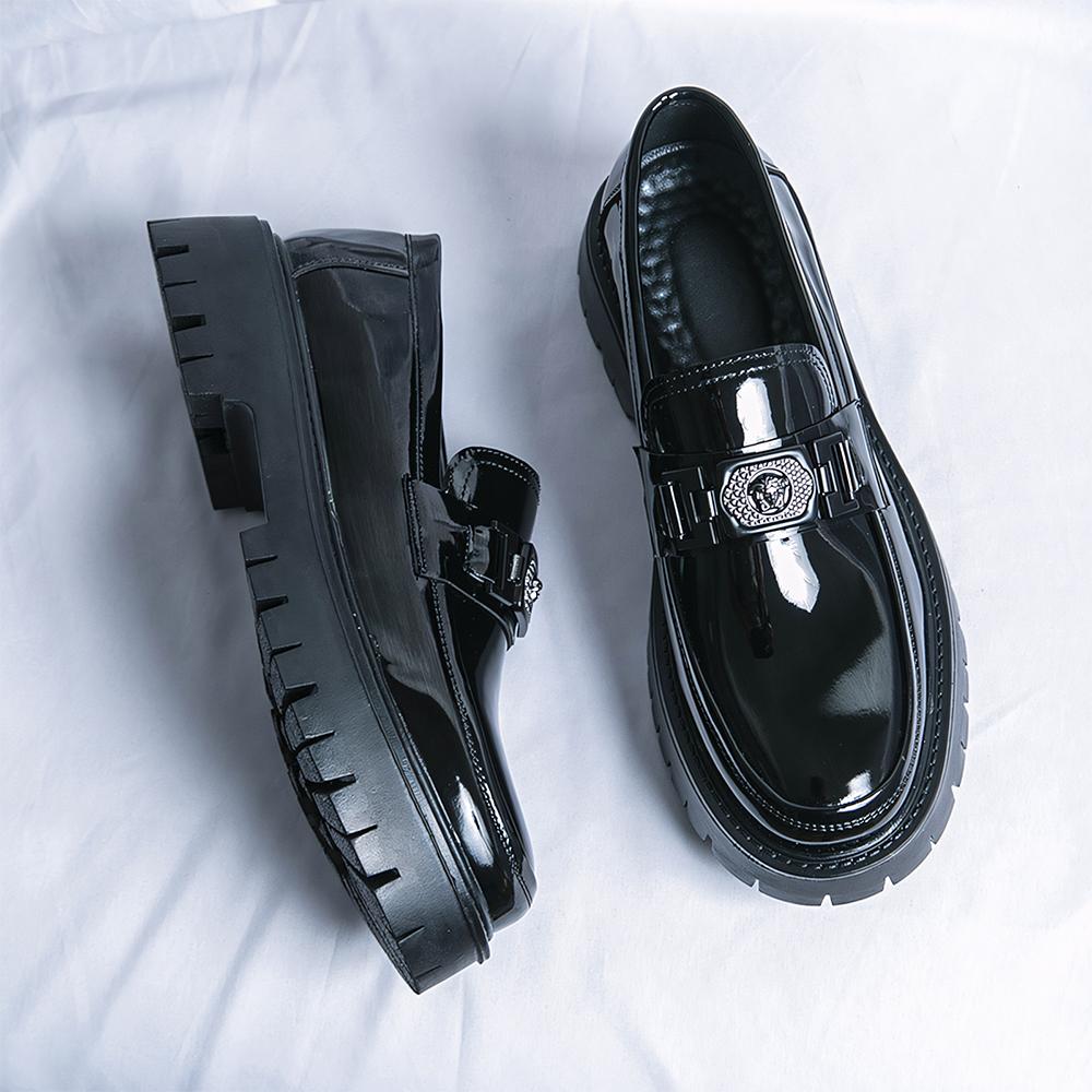 Men's Fashionable Casual Tassel Decor PU Leather Slipon Shoes Loafers Simple Design Elegant Plain Round Toe Loafers Business Style Temperament Flats for Daily Wear Tassel Shoes Gorgeous Appearance Spring Gift for Him Black Footwear Boy Women