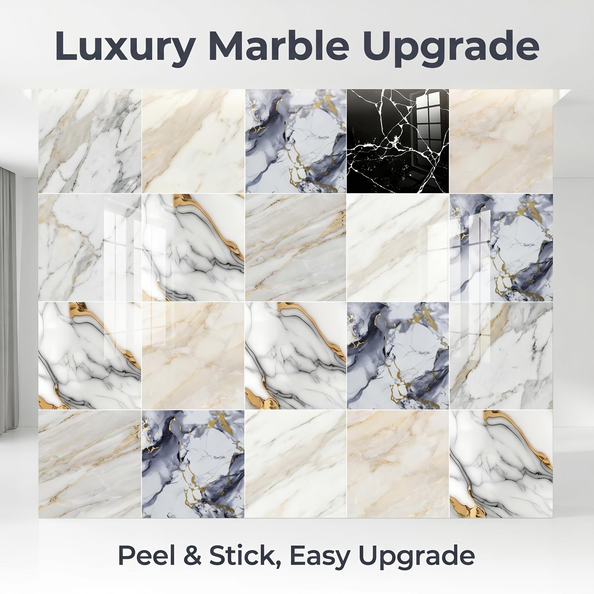 11/22 pack, Vinyl wall stickers, Gutto5 self-adhesive marble pattern wall sticker, thick material, soft and anti-collision, multiple marble patterns, moisture-proof and easy to clean, suitable for wall decoration, kitchen and bathroom walls