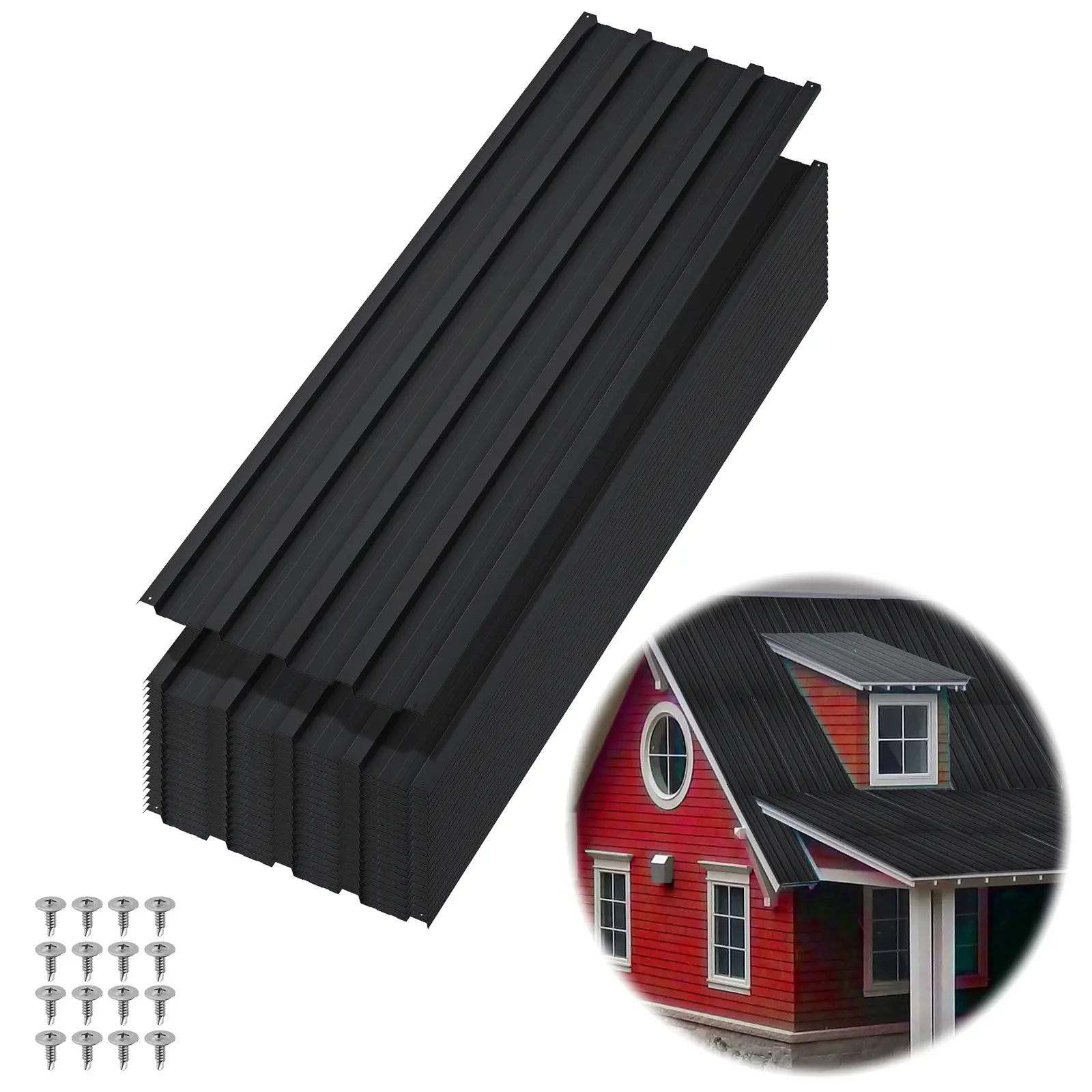 20Pcs Metal Roofing Panels for Carport, Heavy Duty Metal Carport Kits, Galvanized Steel Corrugated Panels, for Patio Outdoor Garden