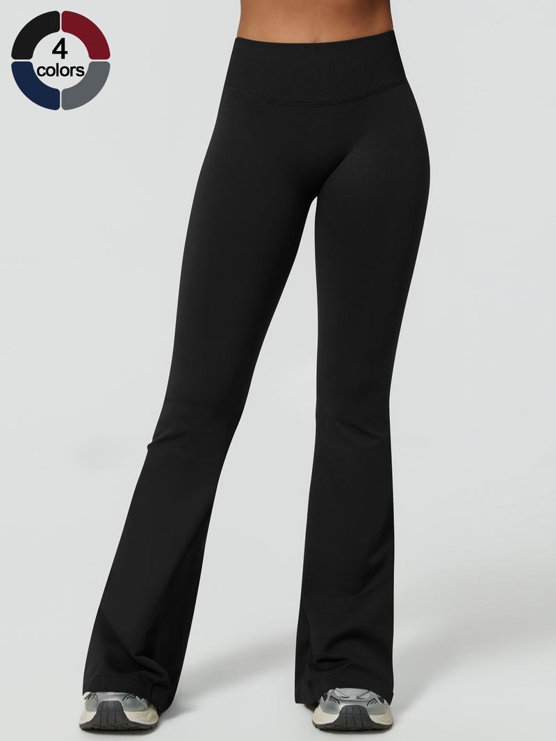 Women's High Waist Wide Leg Yoga Pants, Fitness Pants, Soft Comfortable Sportswear for Gym Running Cycling Hiking Golf Tennis, All Seasons Fitted Plain