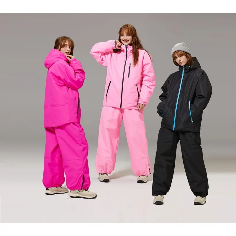 Ski suit set for snowboarding and skiing, unisex, windproof, waterproof, loose-fitting, stylish