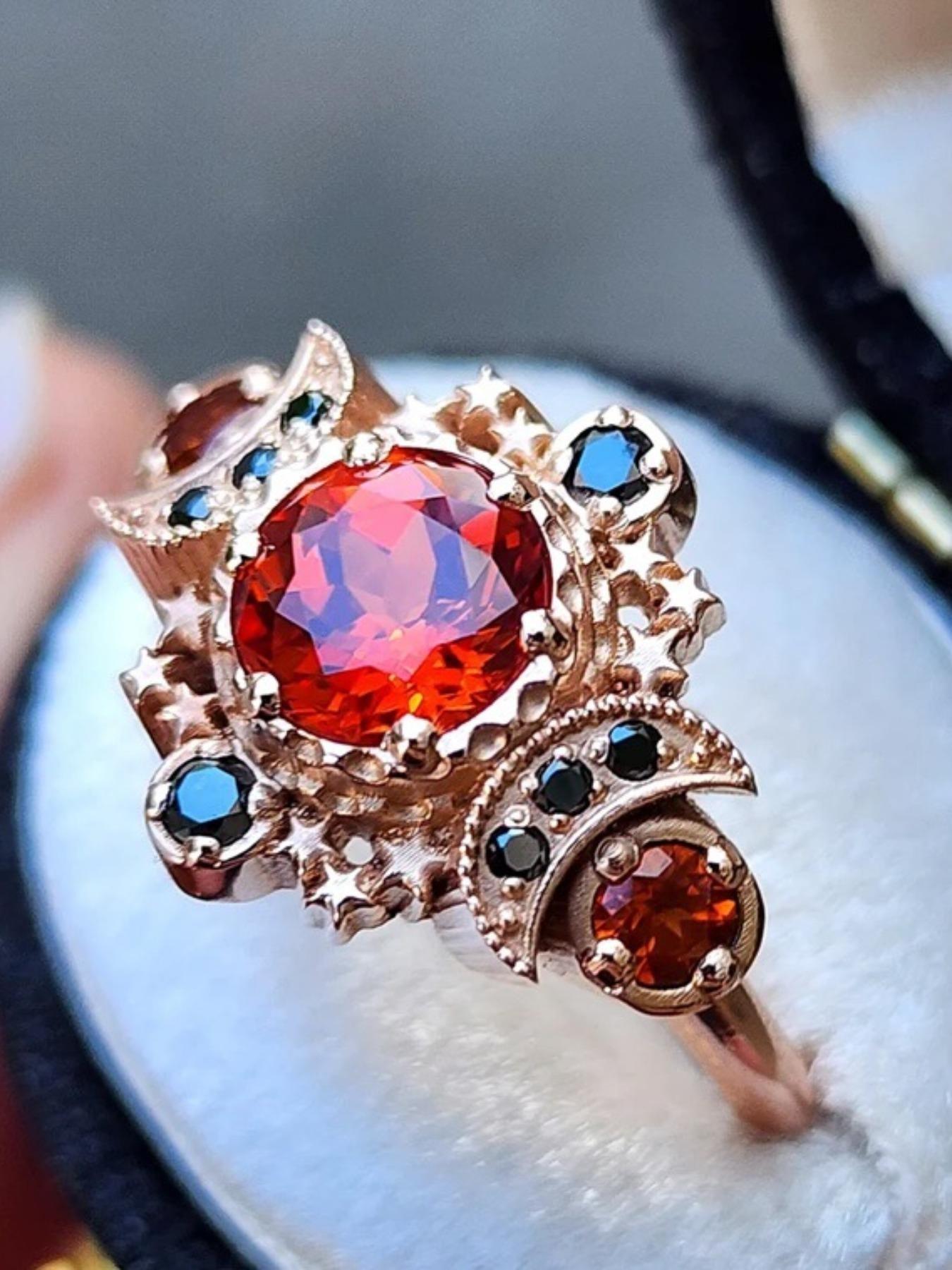 Elegant Simplicity E-Commerce Colorful Diamond Set Luxury Ring, Zircon Stone Bestseller Women's Jewelry Accessory