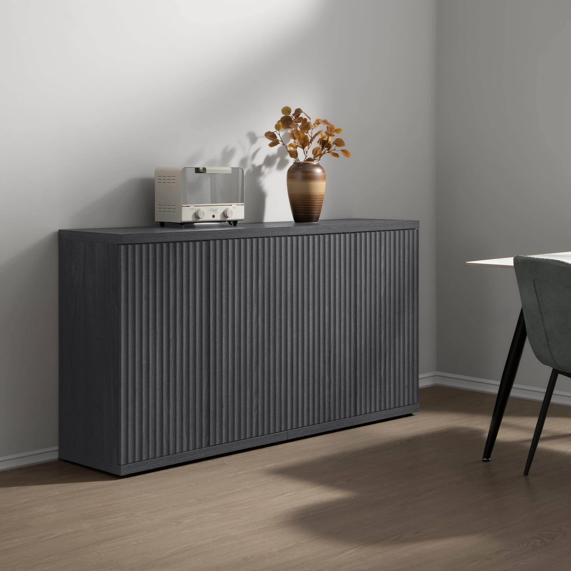 SICOTAS Buffet Cabinet with Storage Accent Sideboard 15.6" x 30.9" x 34.1" Size Modern Credenza with Doors & Shelves Fluted Media Console Mid Century Coffee Bar Table for Living Room Kitchen Dining Room Hallway, Durable SICOTAS Buffet Cabinet with Storage Accent Sideboard 15.6" x 30.9" x 34.1" Size Modern Credenza with Doors & Shelves Fluted Media Console Mid Century Coffee Bar Table for Living Room Kitchen Dining Room Hallway, Durable