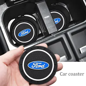 Ford Car Cup Holder Mat, High Temperature Resistant Silicone, Anti-Slip Bottle Rack, Protects Interior, Durable and Easy to Clean
