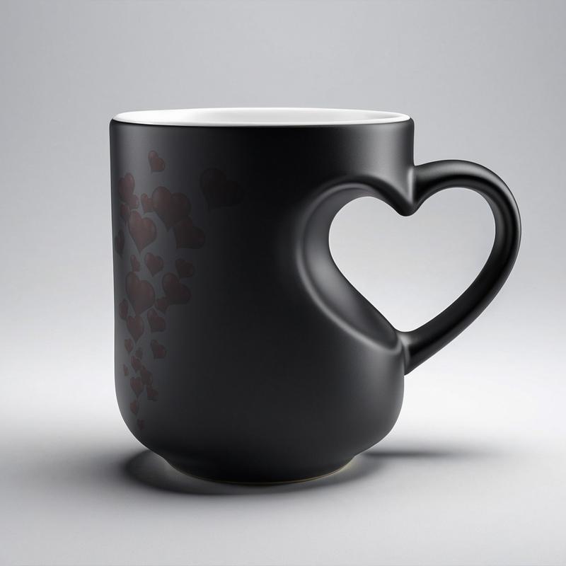 1pc Heart-Shaped Color Changing Ceramic Mug - Hot/Cold Thermochromic Design, Red Heart Pattern, Reusable Coffee Cup for Valentine'S Day, Mother'S Day, Birthdays - Perfect Gift for Holidays & Special Occasions, Coffee Bar Accessories, Roman