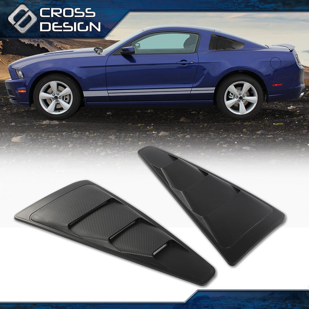 CROSSDESIGN Window Louvers 1/4 Quarter Side Fit For 05-14 Ford Mustang Carbon Fiber Style