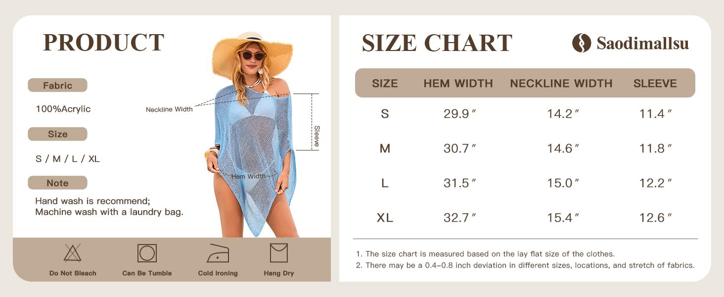 Saodimallsu Womens Sheer Cover Ups Lightweight Crochet Knit Mesh Shrug Summer Trendy Batwing Sleeve Boho Poncho Tops tiktokshopspringglowup