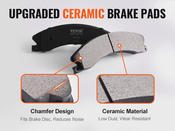VEVOR Front Brake Kit Compatible with 2011-2019 Chevy Silverado GMC Sierra 2500 3500 HD, Drilled and Slotted Brake Rotors Ceramic Brake Pads Replacement Kit, 14 Front Rotors