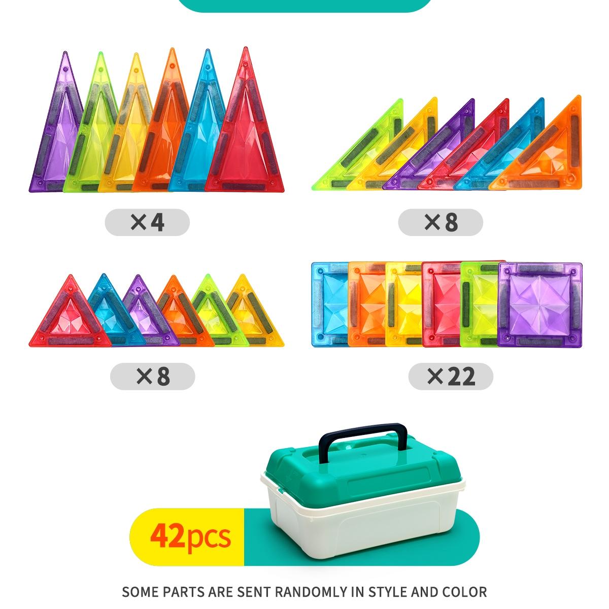 Magnetic Tiles Toy Set, 42/74/126/158 Pieces Boxed Magnetic Blocks, Birthday & Holiday Gift, Suitable for Kids Aged 3+, Magnetic Building Tiles