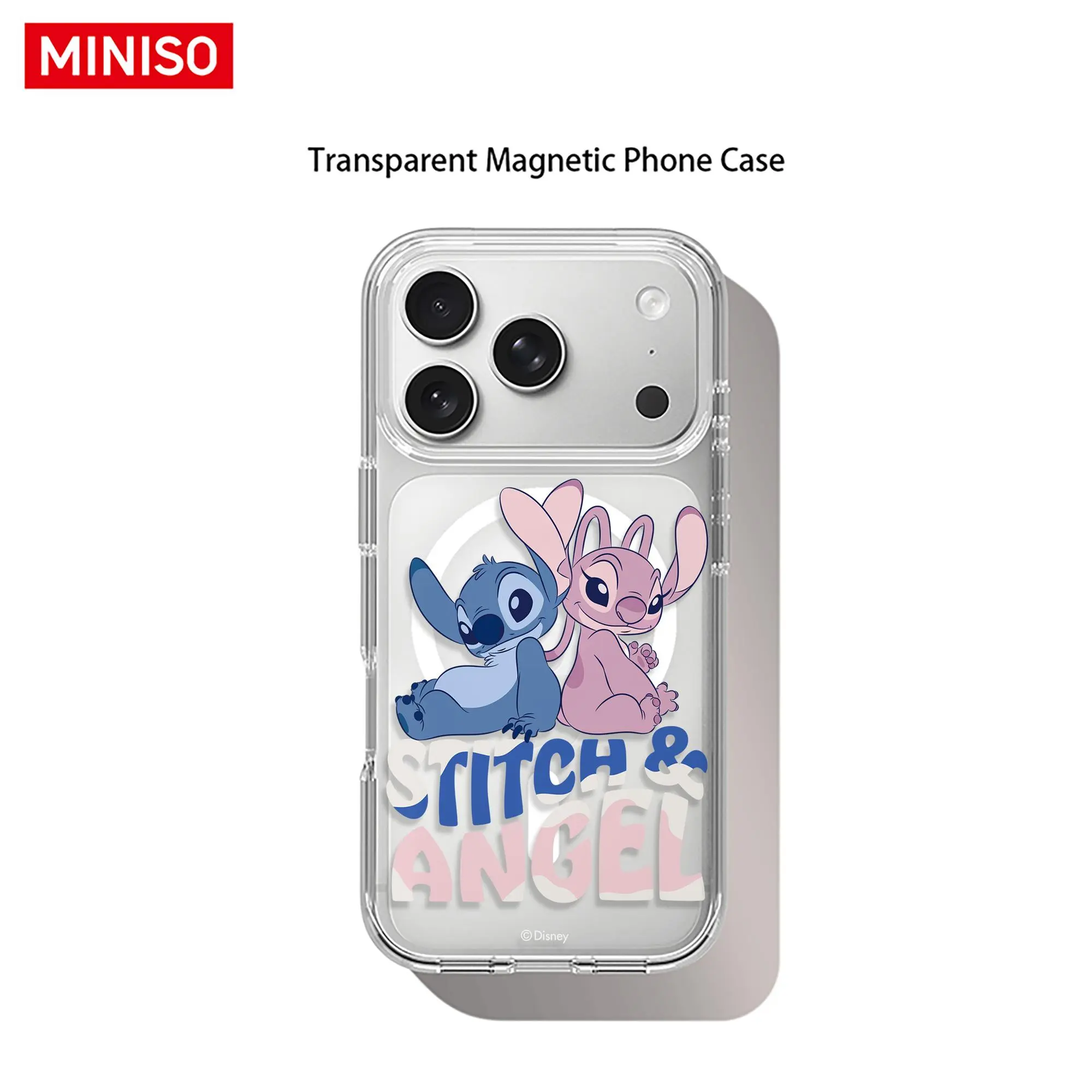Disney Stitch & Angel Phone Case STITCH & ANGEL Slogan with Cute Couple Design Sweet & Adorable Print Phone Case Transparent Magnetic Shockproof case suitable for iphone 17 Pro Max / 17 Pro / 17 Air / 17/16/15 / 14/13/12 / 11 Series