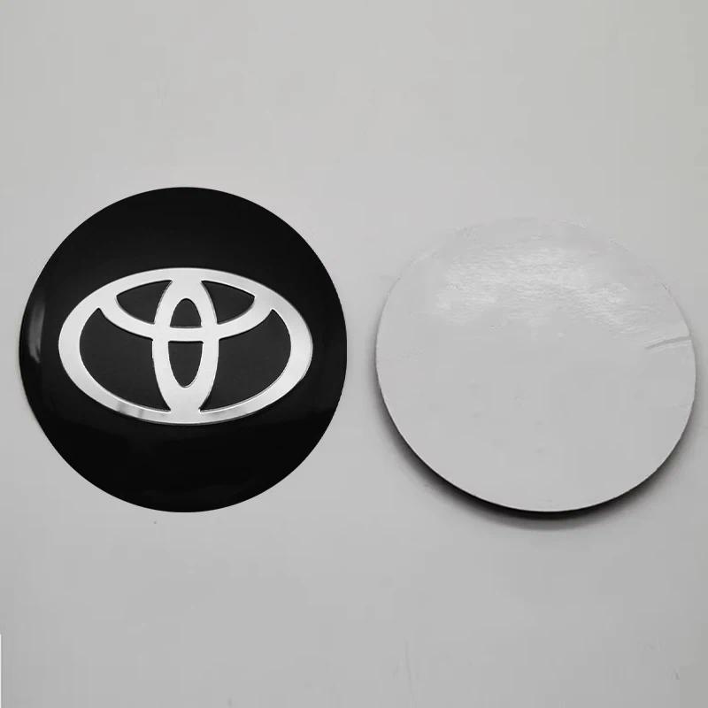 4pc 56mm Car Wheel Center HUB Caps, Emblem Sticker Badge, Automobile Decals, Auto Accessory for Toyota Prado Yaris Hilux Verso Fortuner Supra Corolla