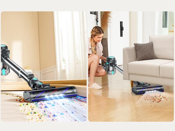 Qikcln Cordless Vacuum VC05 Cleaner with 30Mins Runtime, 1.3L Large Capacity for Hardwood Floor Carpet Home Cleaning