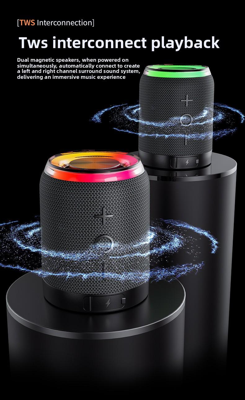 Popular Magnetic 2-in-1 Detachable Portable Bluetooth Speaker RGB Fabric Mini Speaker