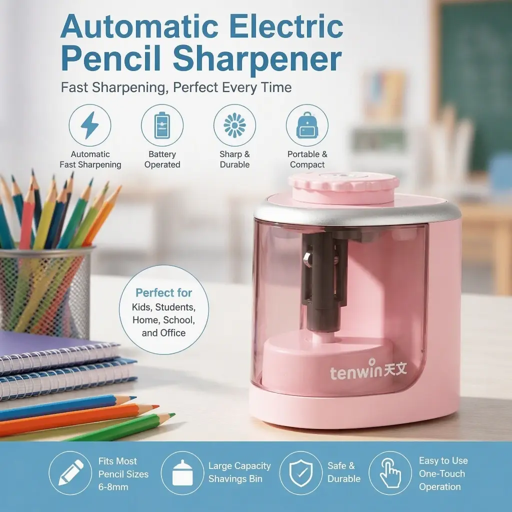 Electric pencil sharpener, creative automatic pencil sharpener for students, pencil cutter