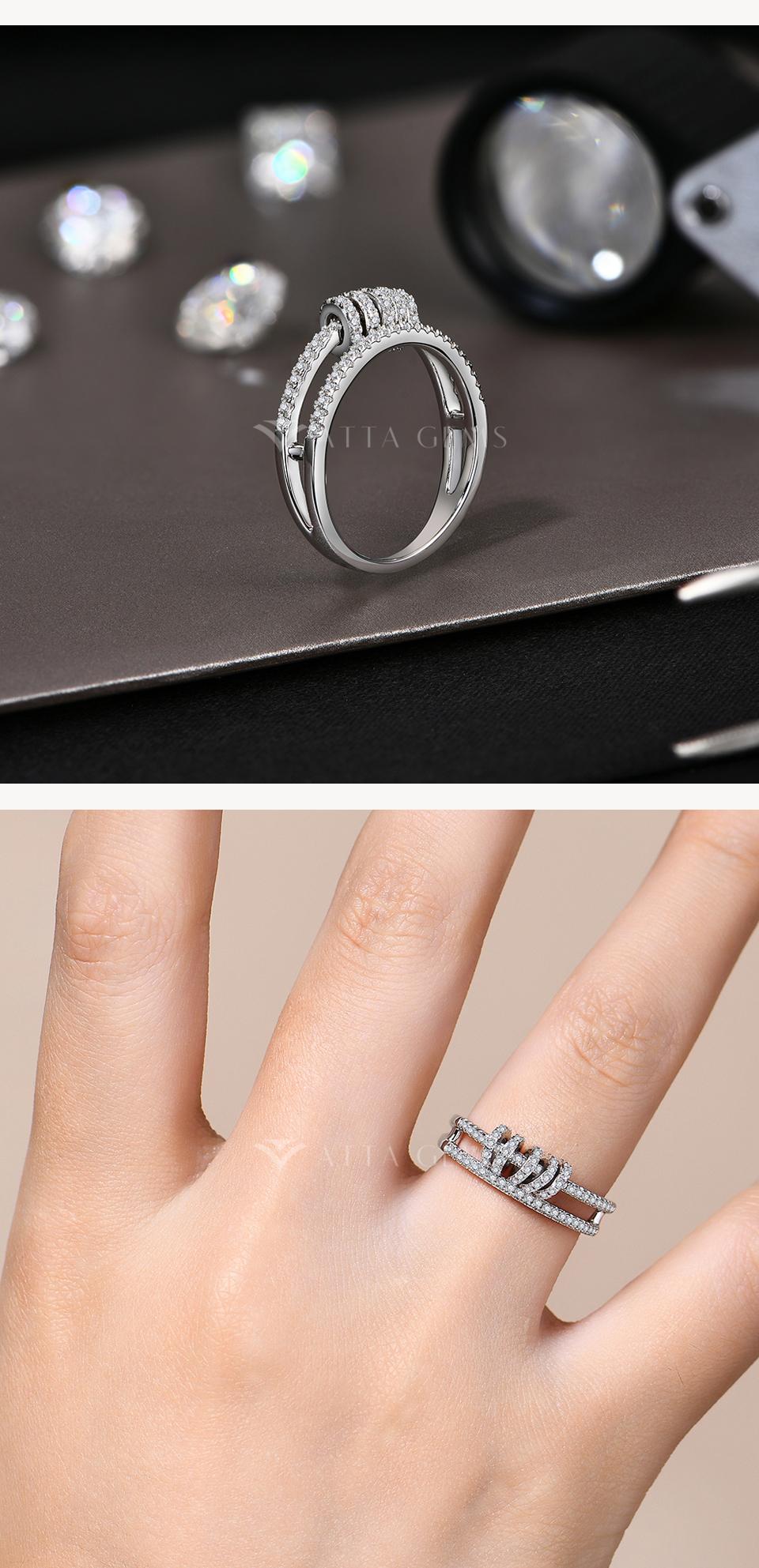 Full Synthetic Moissanite Ring for Women Men Circle Halo Handmade 925 Sterling SIlver Rings Wedding Bride jewelry Gift R221 SpringStatements