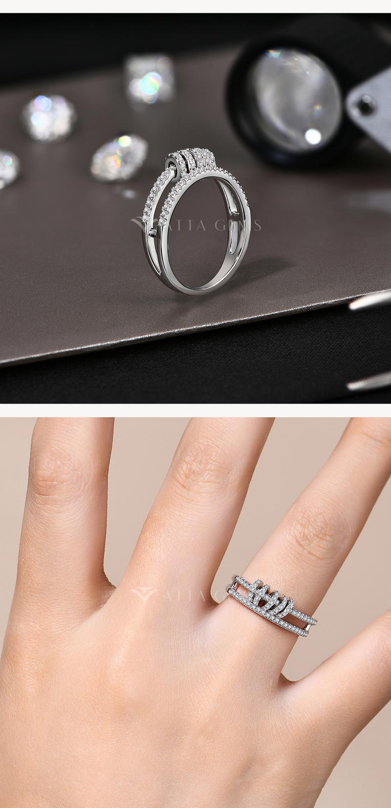 Full Synthetic Moissanite Ring for Women Men Circle Halo Handmade 925 Sterling SIlver Rings Wedding Bride jewelry Gift R221