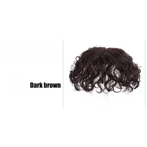 3 Clips Human Hair Natural Color/Dark Brown Women Toppers Curly Style Topper Hairpieces For Hair Loss Volume Cover Grey Hair