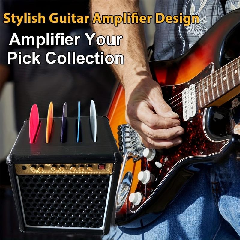 Vintage Guitar Pick Holder Box, Portable Guitar Picks Storage Case, Retro Speaker Design, Gift for Guitar Lovers