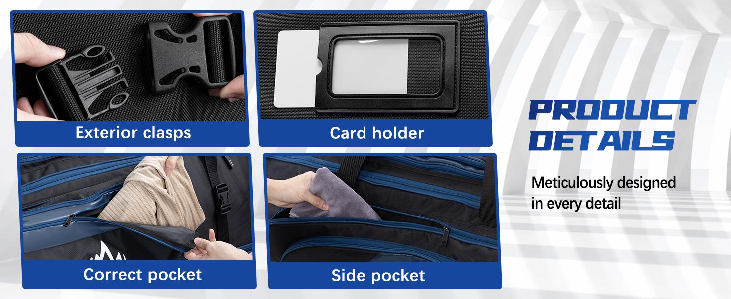 UNIHIMAL Soft-Sided Golf Travel Bag Cover with Wheels, 1680D Material with Padded Head and Leather Accents, Foldable Travel Golf Bags for Airlines