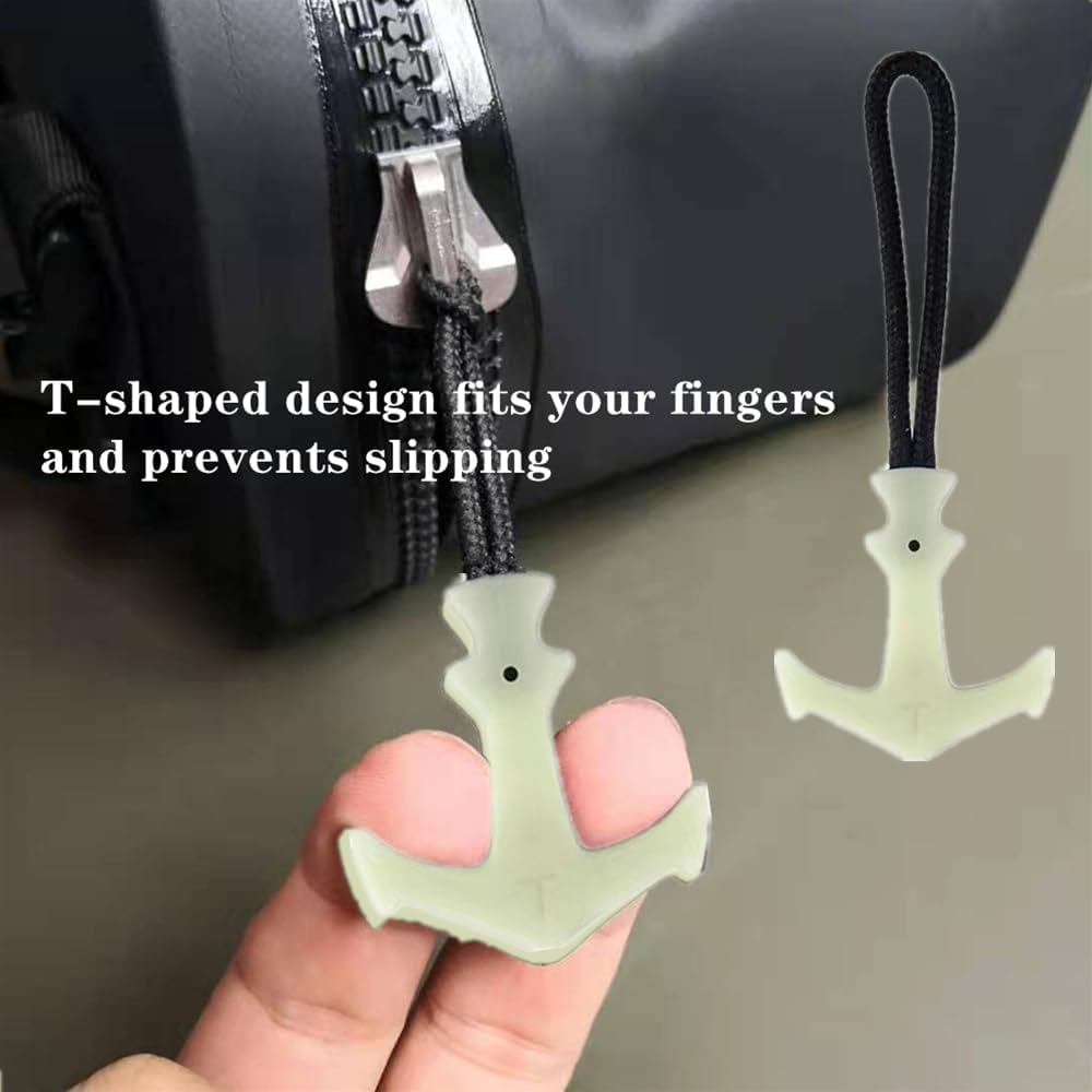 4 Pack Glow in The Dark Zipper Pulls for Luggage Backpacks Handbags Suitcases, Easy to Find in Low Light, Durable for Travel Camping Hiking Daily Use