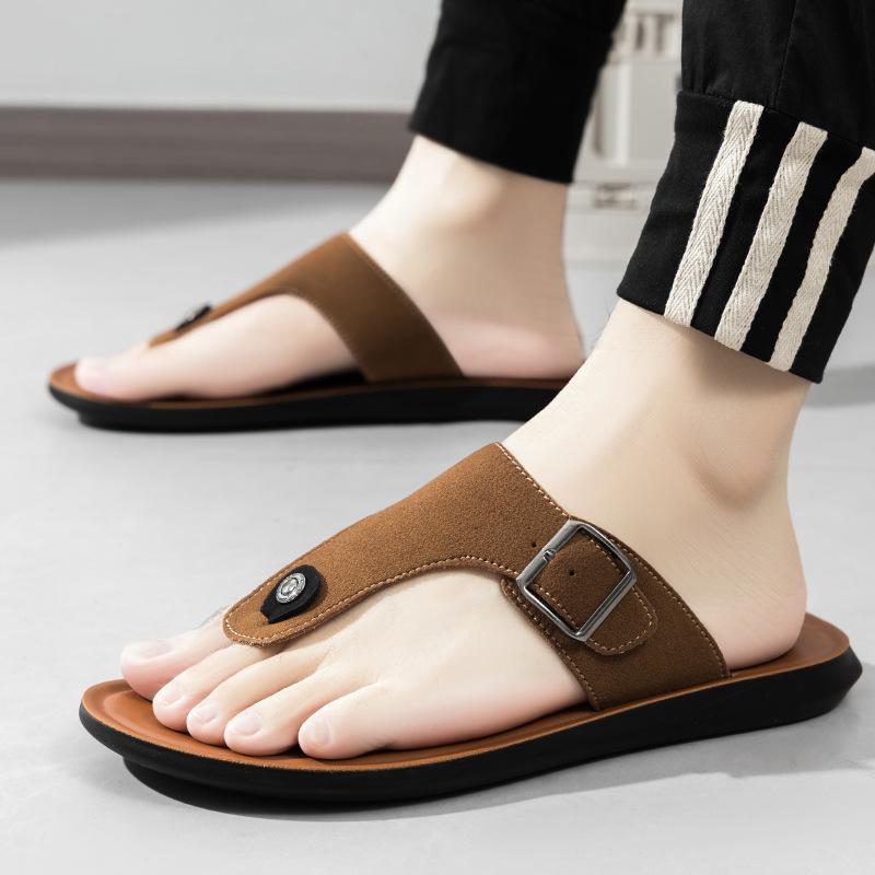 GGOR Allshoe New Summer Men'S Flip-Flops, Fashionable Soft-Soled Beach Shoes, Breathable Open-Toe Sandals, Men'S Shoes in Stock