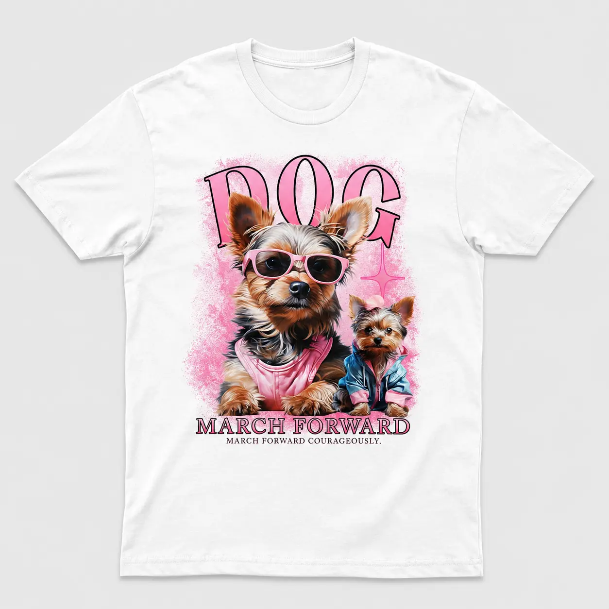 Streetwear Dog T Shirt Womens Vintage Cute Yorkshire Terrier Puppy Graphic