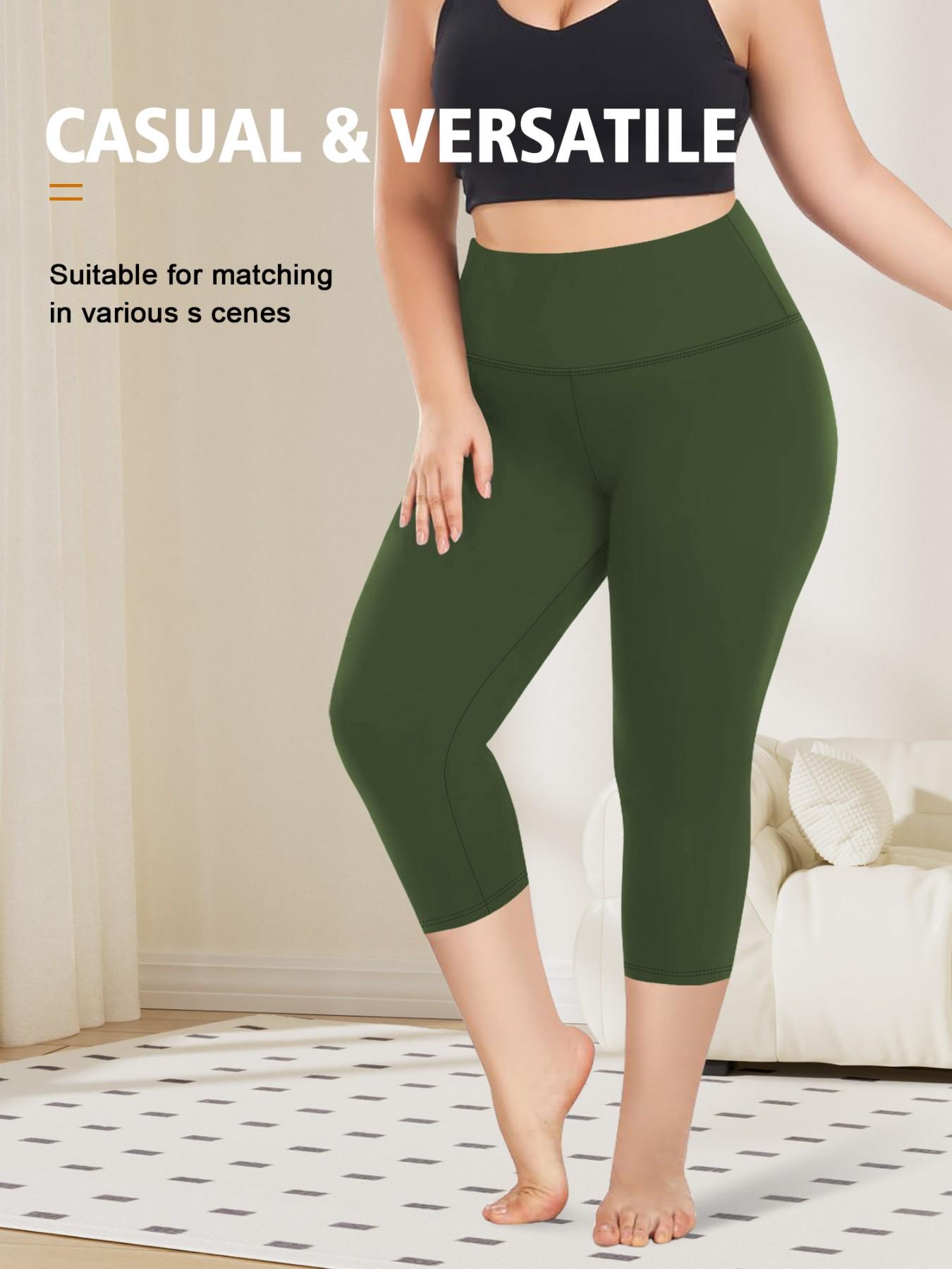 Women's High Waist Elastic Plus Size Tight Pants, Casual Fashion Seven-Quarter Pants, Comfortable Summer Daily Wear, Tummy Control Leggings