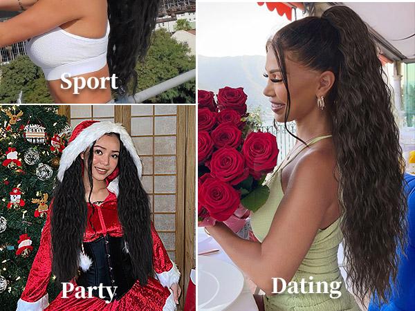 Claw Clip Ponytail Extension Claw 30" Curly Pony Tail Clip in Claw Hair Extensions Fluffy Natural Looking Synthetic Hairpiece for Women