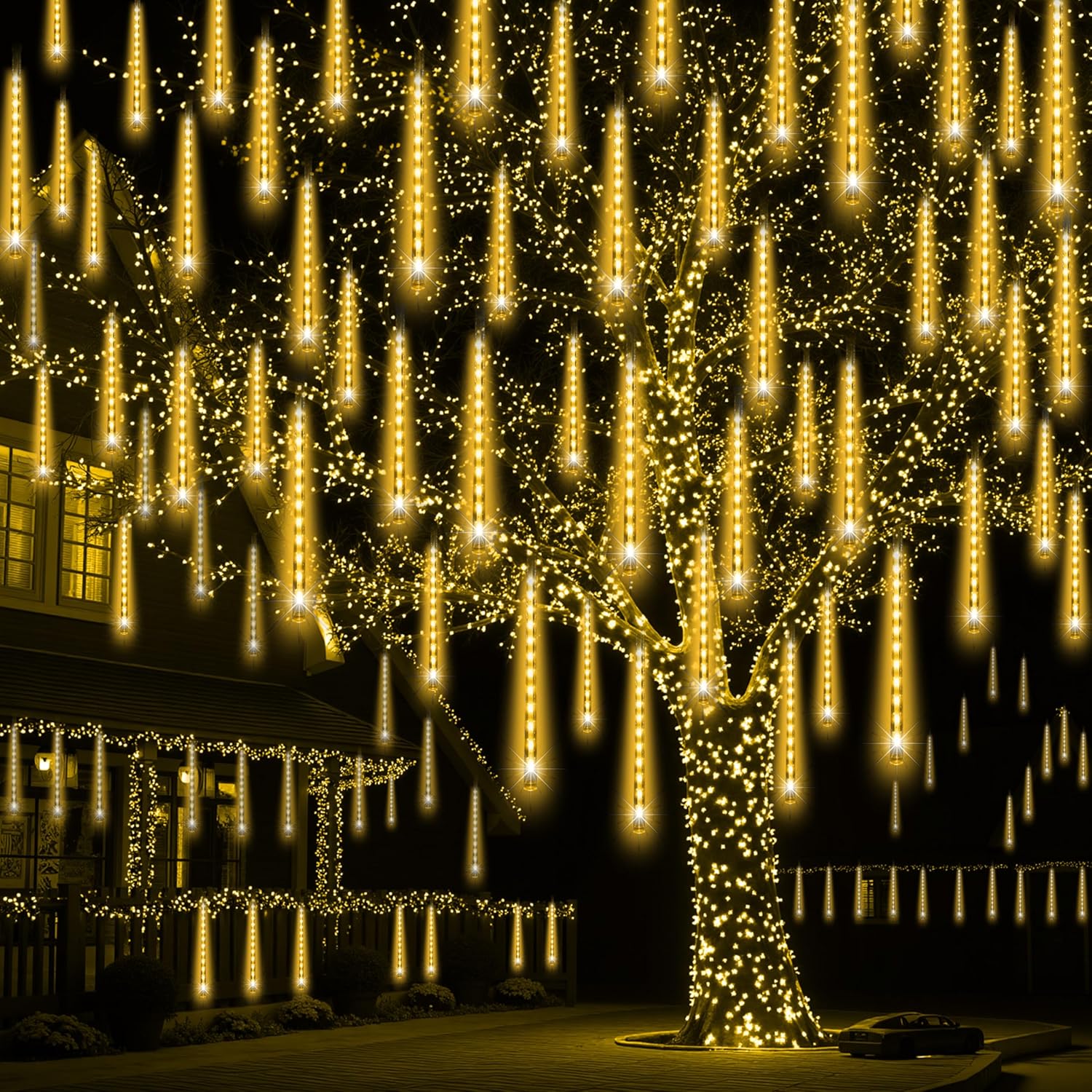 8-Tube LED Meteor Shower Light, Waterproof Waterfall String Lights, Ideal for Festive Parties, Weddings, Garden Decorations